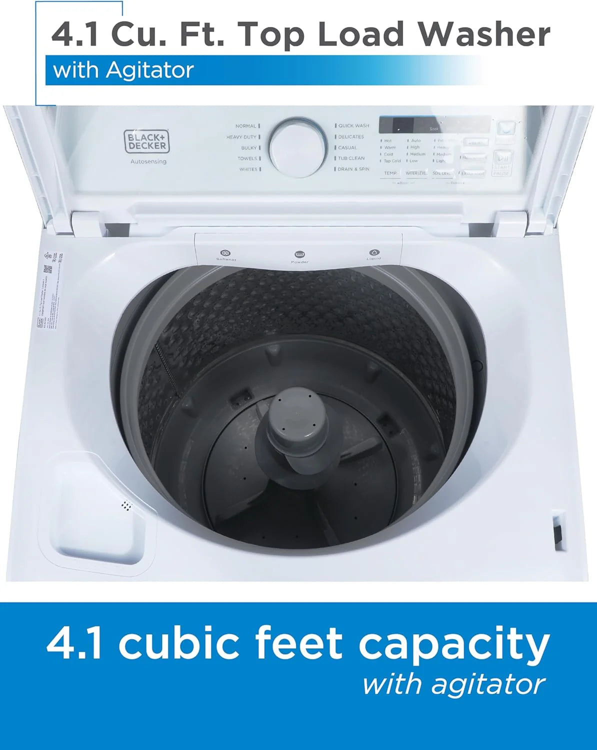 Portable Washer 6.6 lb. Capacity Washing Machine for Homes & Apartments 5 Wash Cycles Quick Connect Sink Adapter and Drain Hose Included Transparent Lid