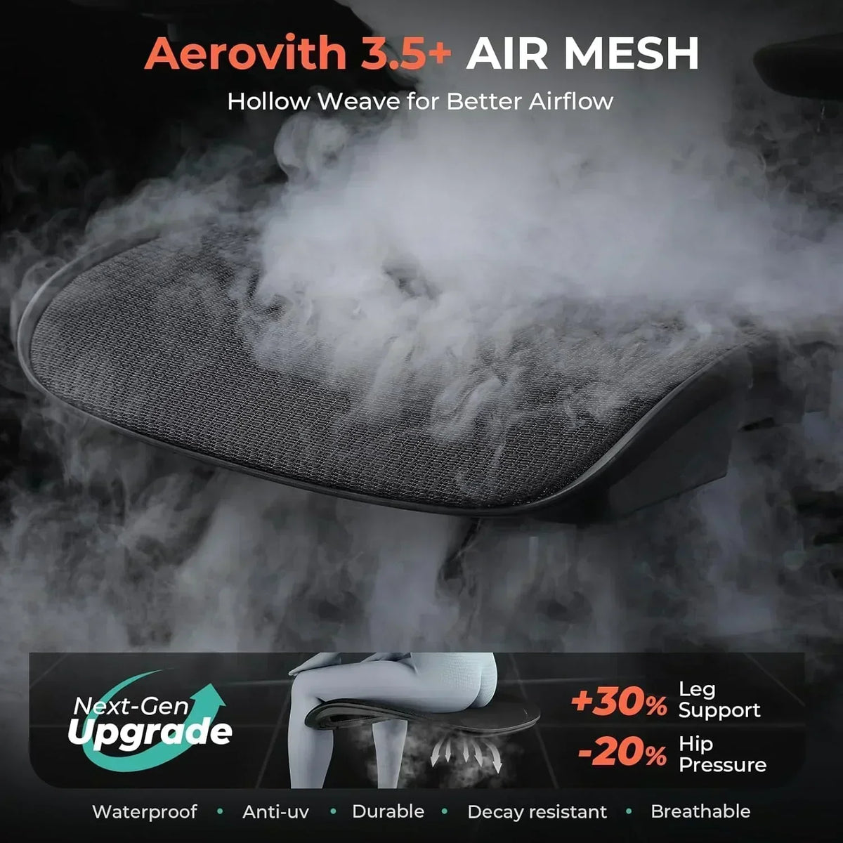 Ergonomic Mesh Office Chair with Adjustable Lumbar High Back Desk Chair 400 lbs