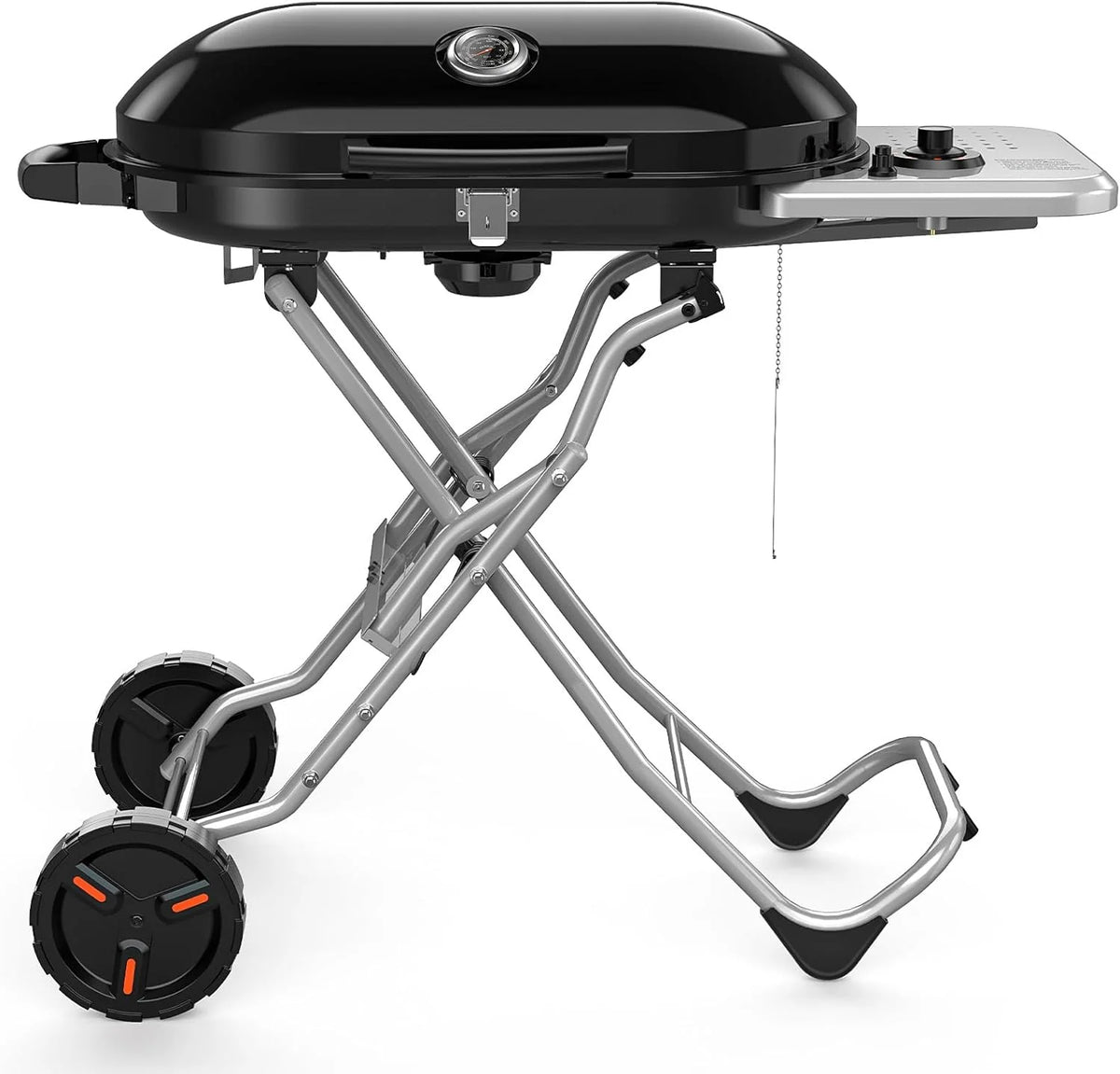 Propane Gas BBQ Grill 2-Burner Barbecue Grills with Cast Iron Frying Pan and Grates Combo