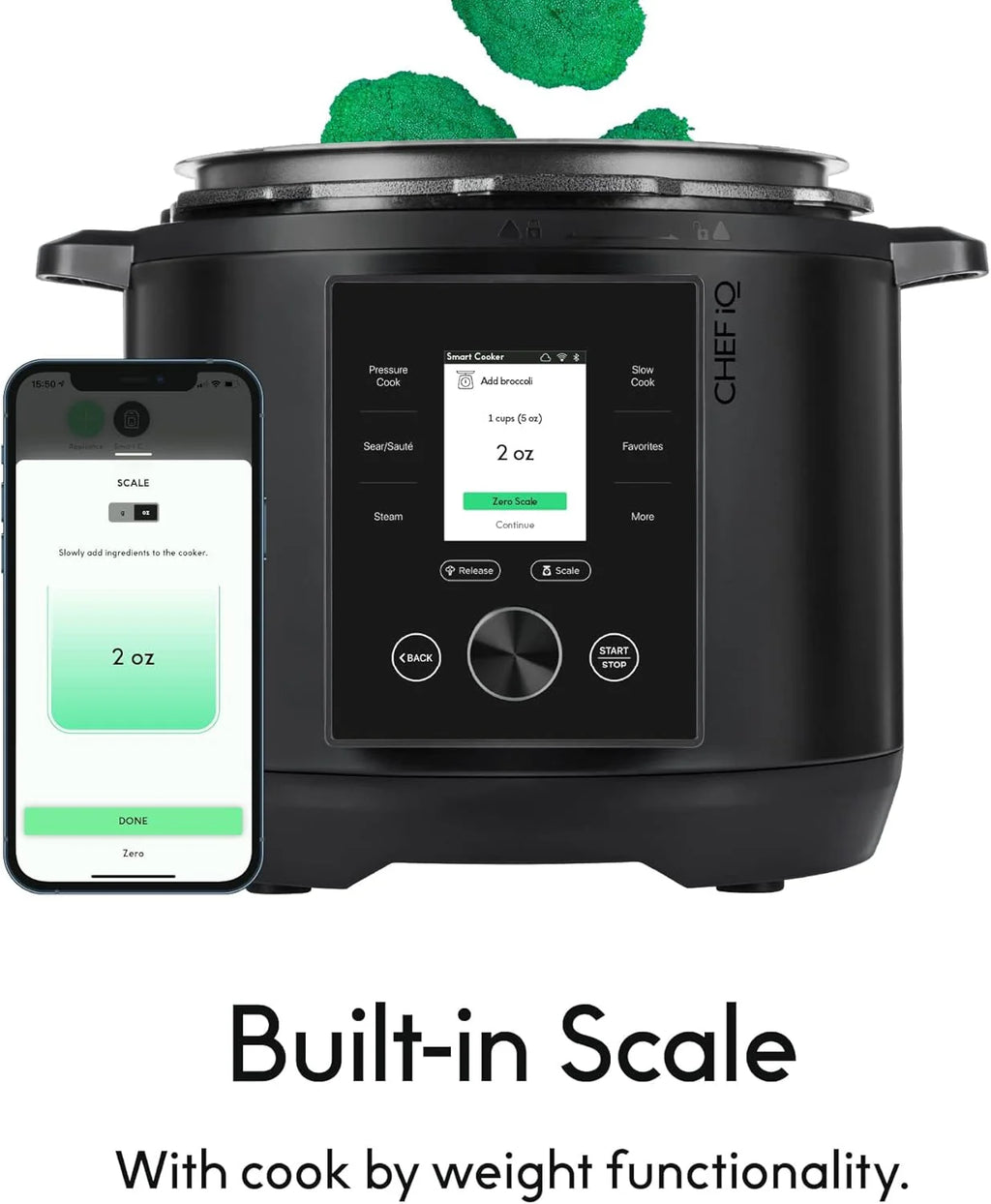CHEF iQ Smart Pressure Cooker with WiFi and Built-in Scale - Easy-to-use 10-in-1 Multi-Cooker Rice Cooker, Slow Cooker, Instant Meal for Foodies