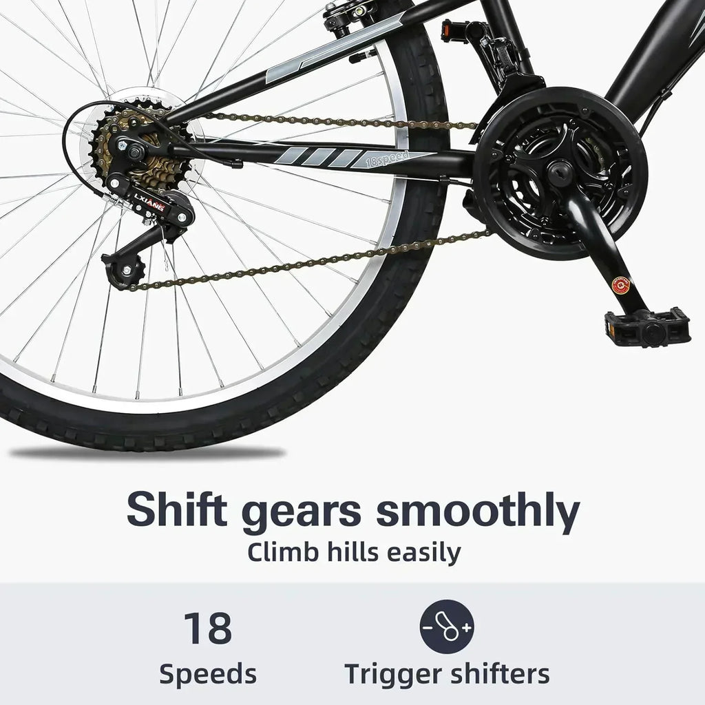 WEIZE Mountain Bike 26 27.5 inch Outdoor Hybrid Bikes 18-Speed High-Carbon Steel Full Suspension