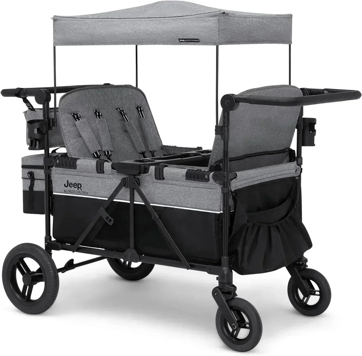 Jeep Wrangler Deluxe 4 Seater Stroller Wagon by Delta Children Premium Quad Stroller Wagon