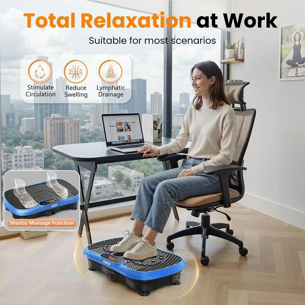 AXV Vibration Plate Fitness Platform Trainer Suitable for men and women to lose weight