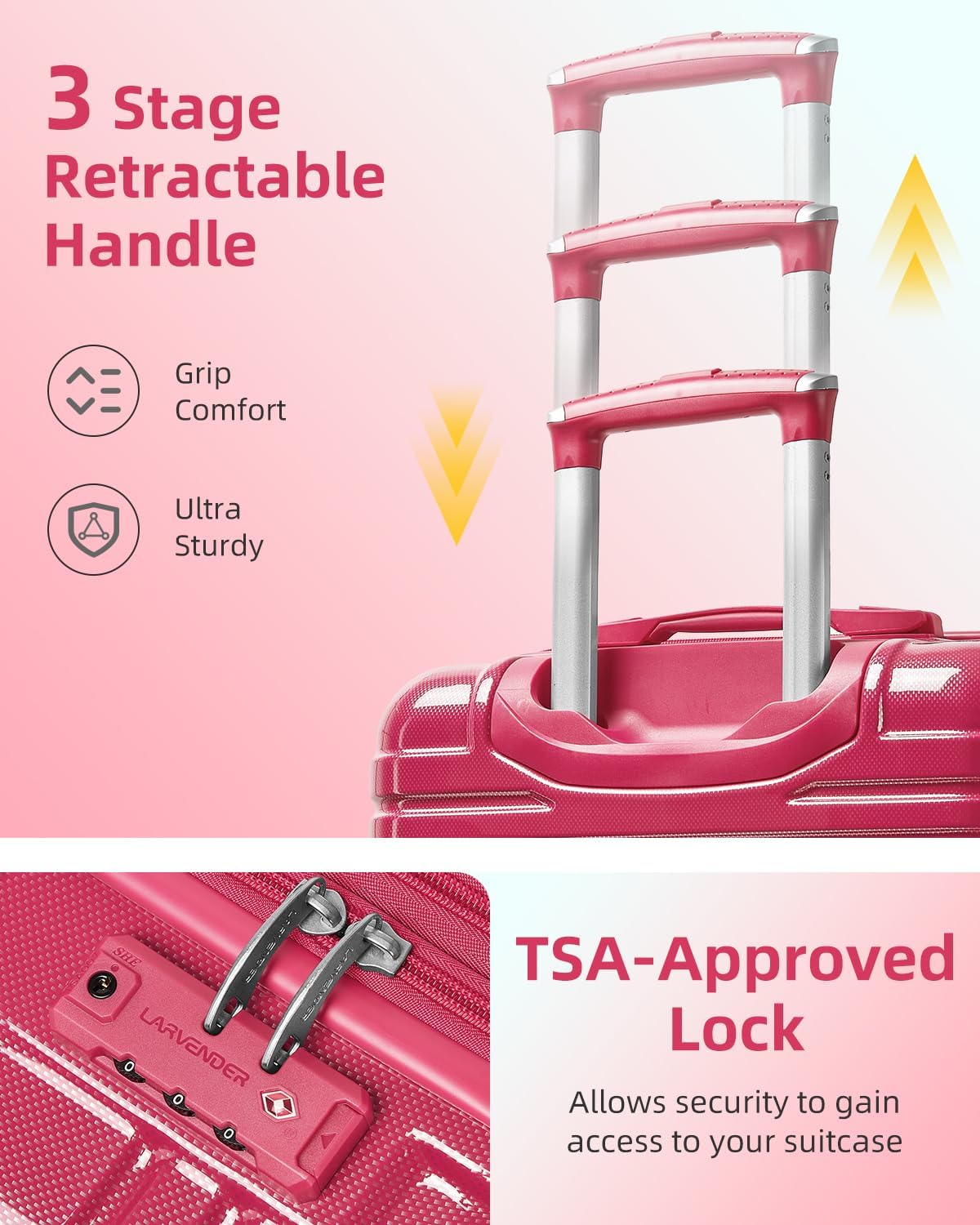 6-piece luggage set, expandable hardshell suitcase set with spinner wheels, lightweight rolling luggage set