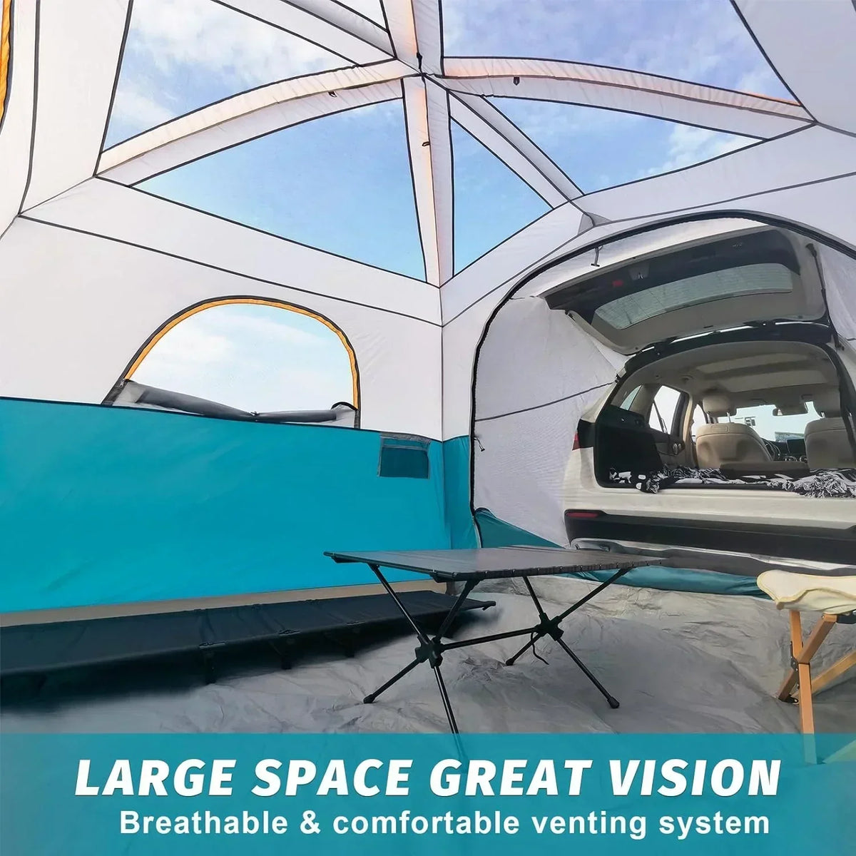 SUV Tent for Camping 6-Person SUV Tailgate Tent Easy Set Up with Rainfly 10'x9'x78in