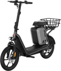 Gotrax adult electric scooter with seat maximum range of 19-25 miles all-terrain tires wide pedals