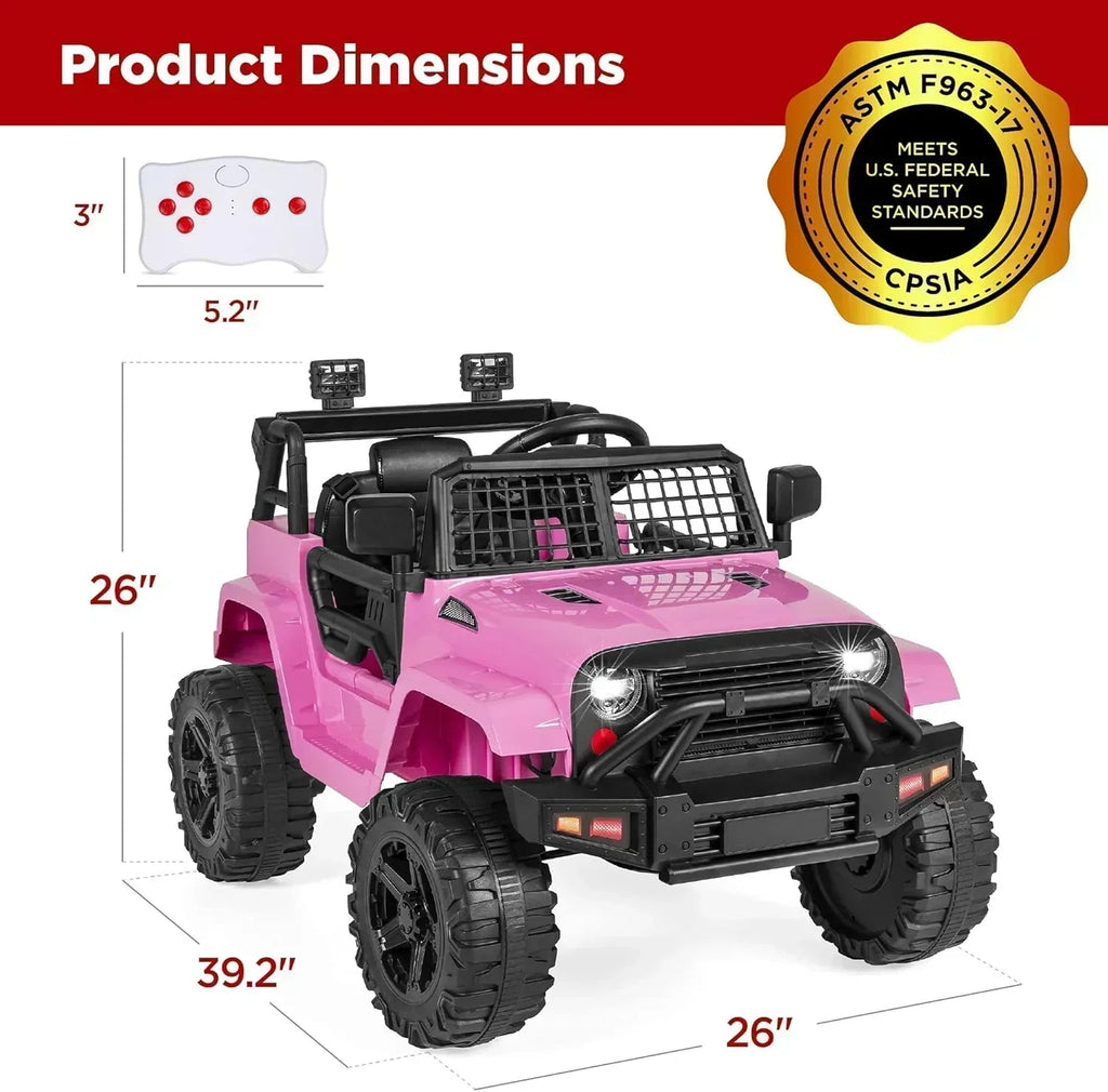 Best Choice Products 12V Kids Ride-On Truck Car with Spring Suspension and LED Lights