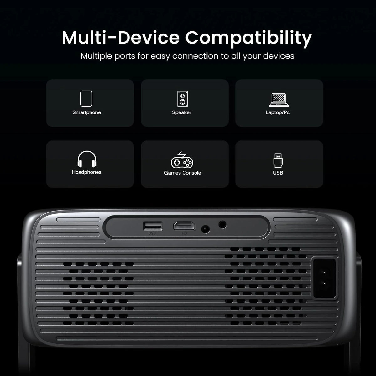 2000 ANSI Official Licensed Google TV Outdoor Projector 4K Decoding, Smart Projector