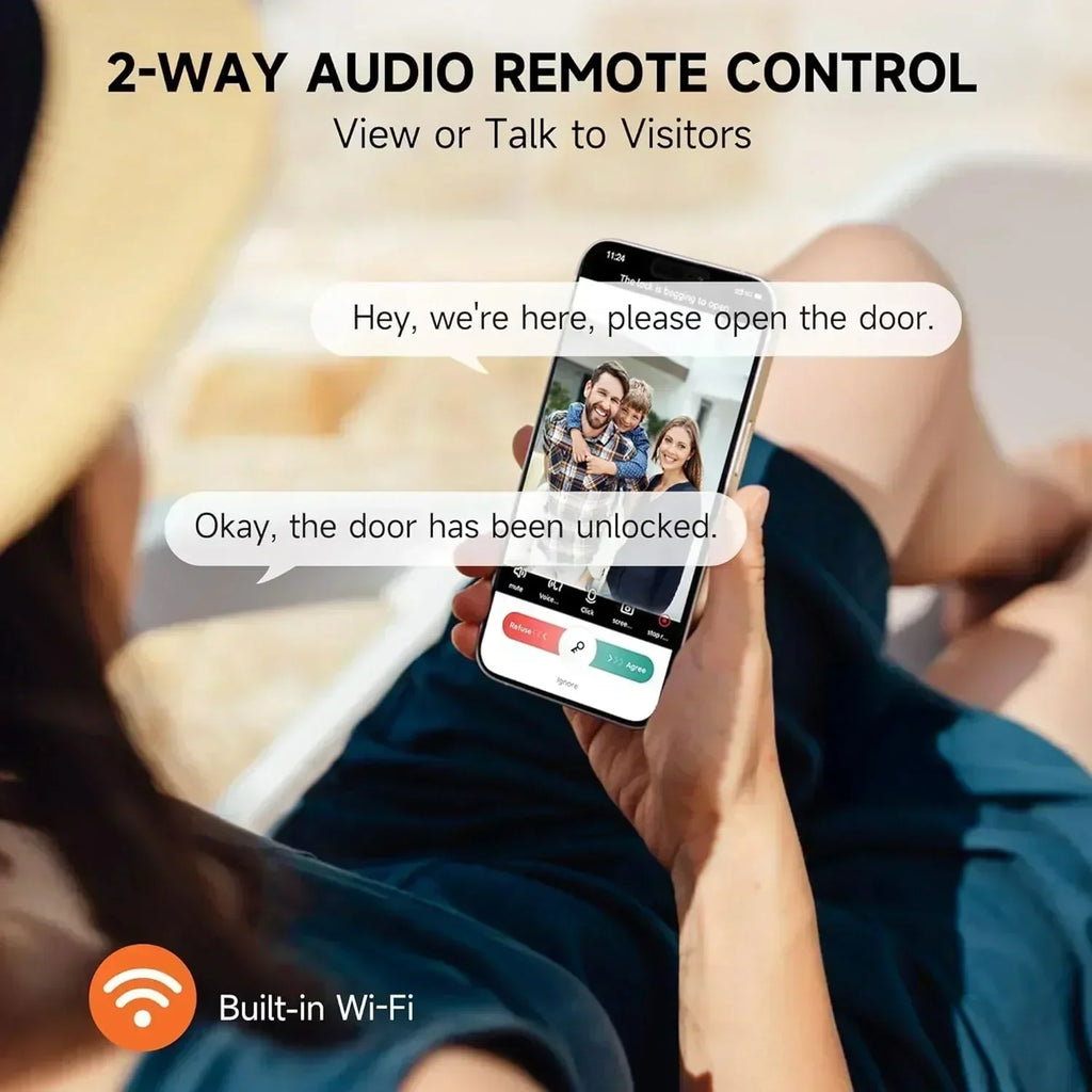 Keyless Entry Door Lock with Camera Fingerprint Smart Door Lock with App Remote Control