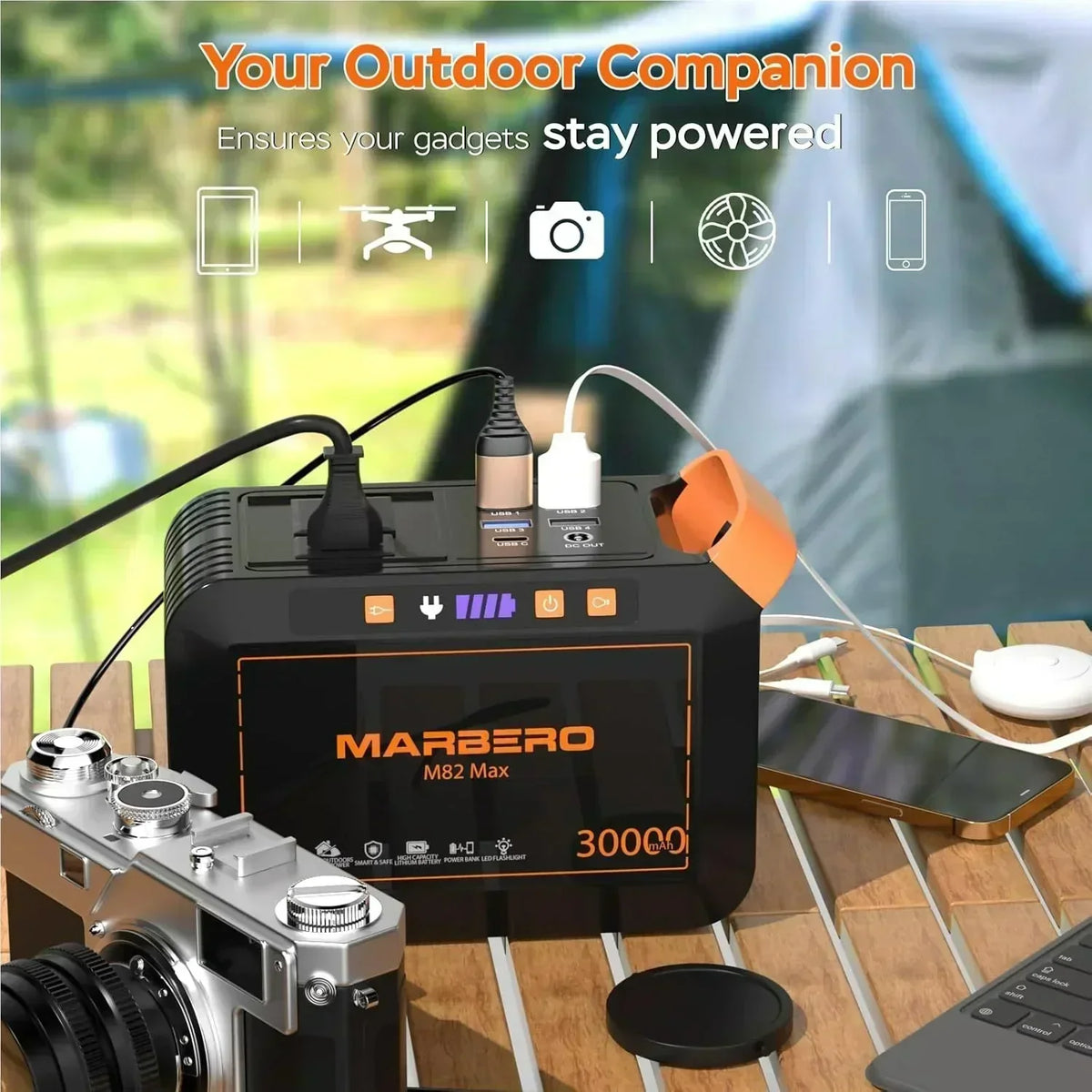 Portable Power Station 88Wh Camping Lithium Battery Solar Generator Fast Charging Power Bank