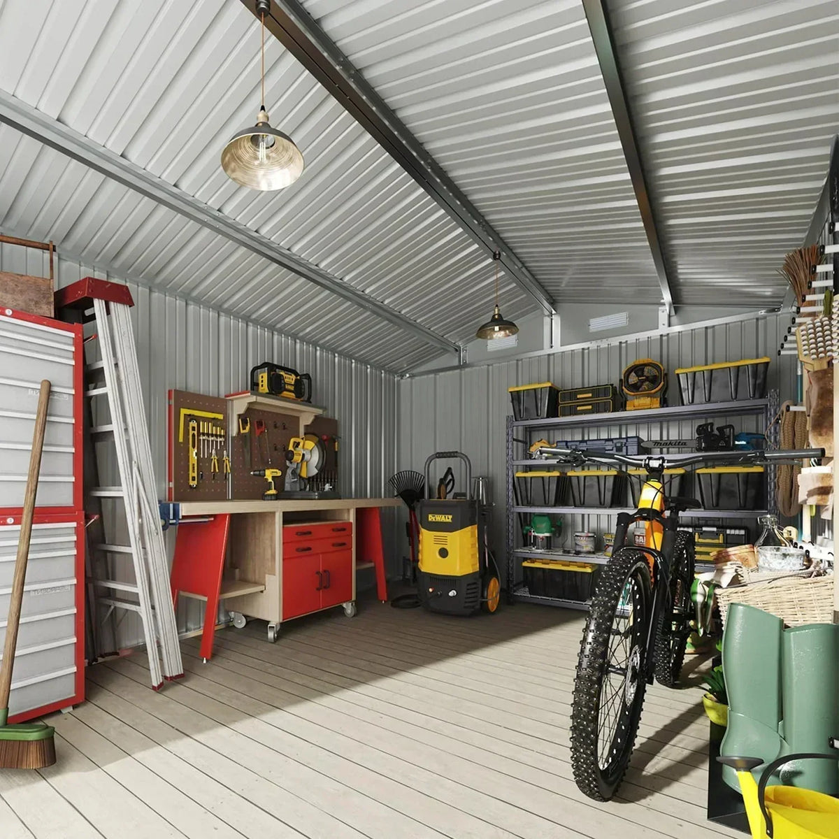 Aoxun 6.2x4 FT Shed Outdoor Storage Shed Metal Garden Shed Sloping Roof Tool Shed Bike Shed