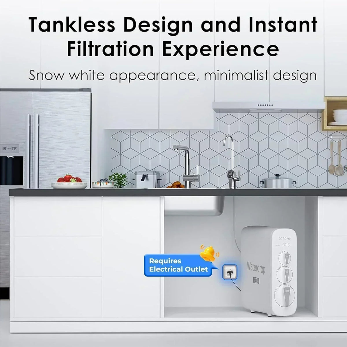 Waterdrop G3P600 reverse osmosis system Water filter Intelligent LED faucet
