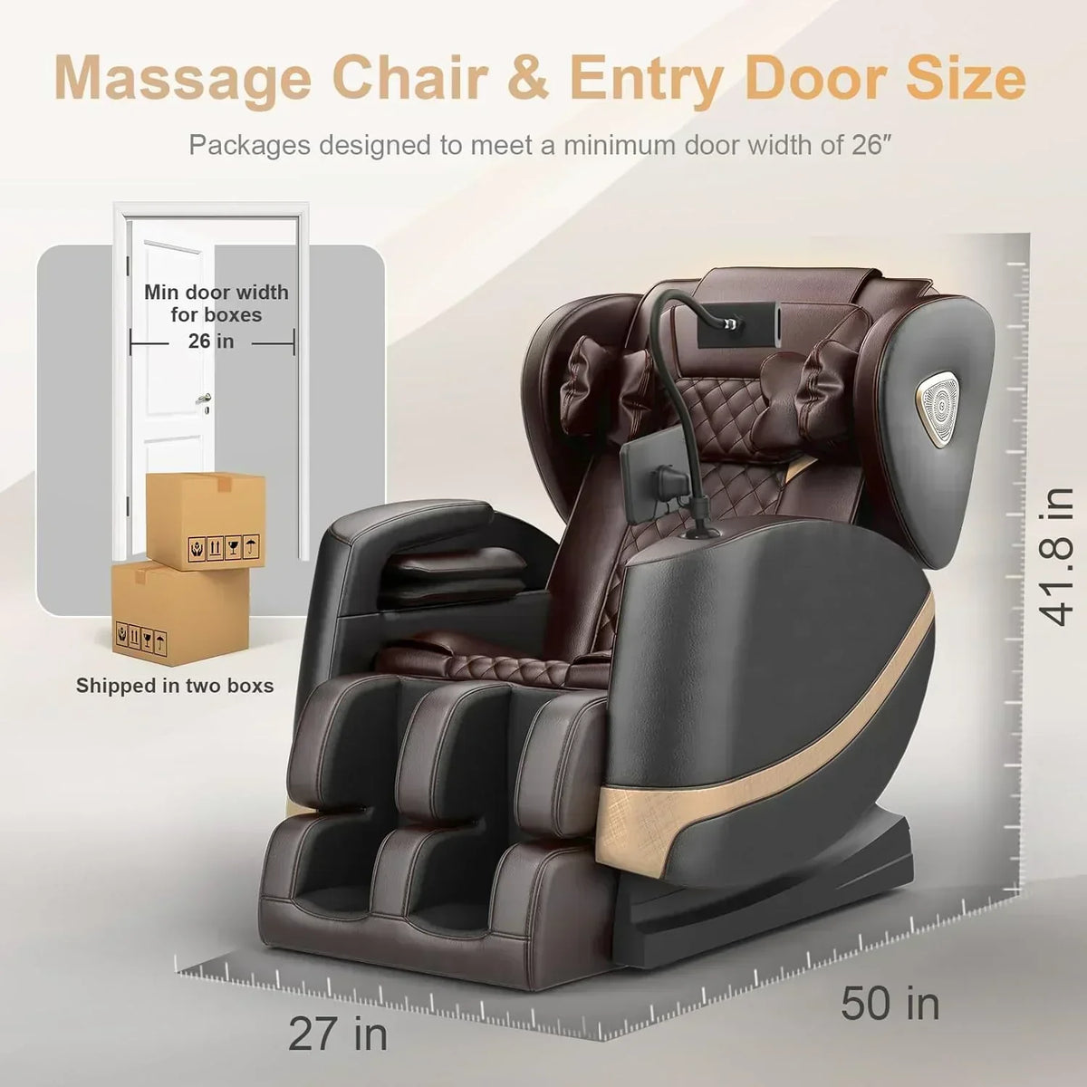 Full Body Massage Chair Zero Gravity Massage Chair with 10 Fixed Rollers Heating Foot Massage
