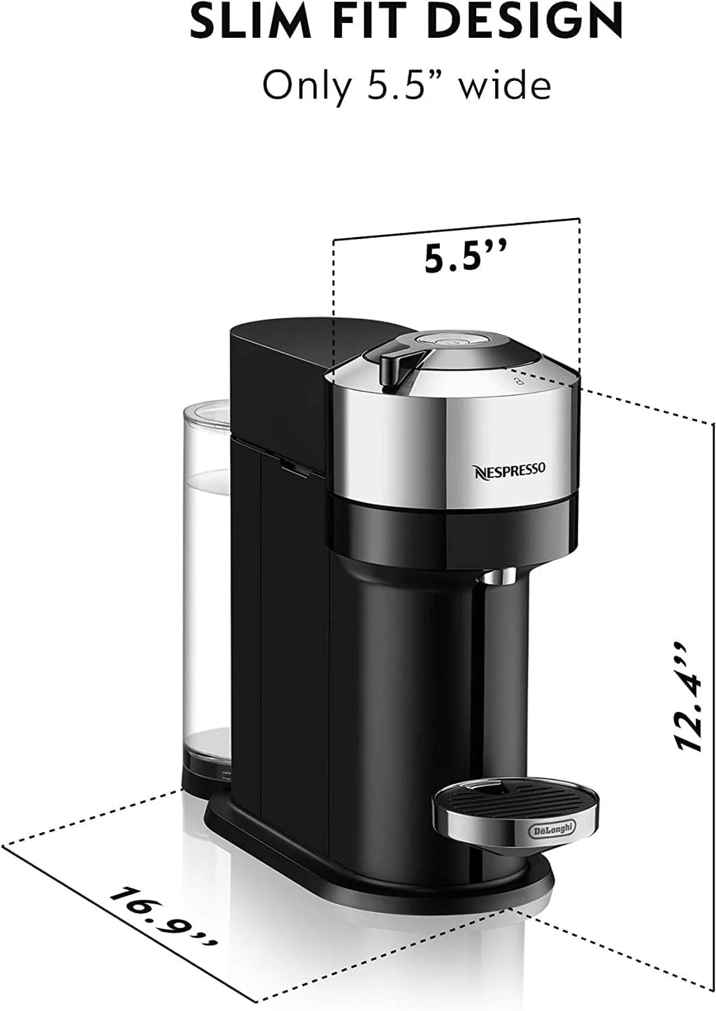 Nespresso Vertuo Next Coffee and Espresso Maker by De'Longhi, White