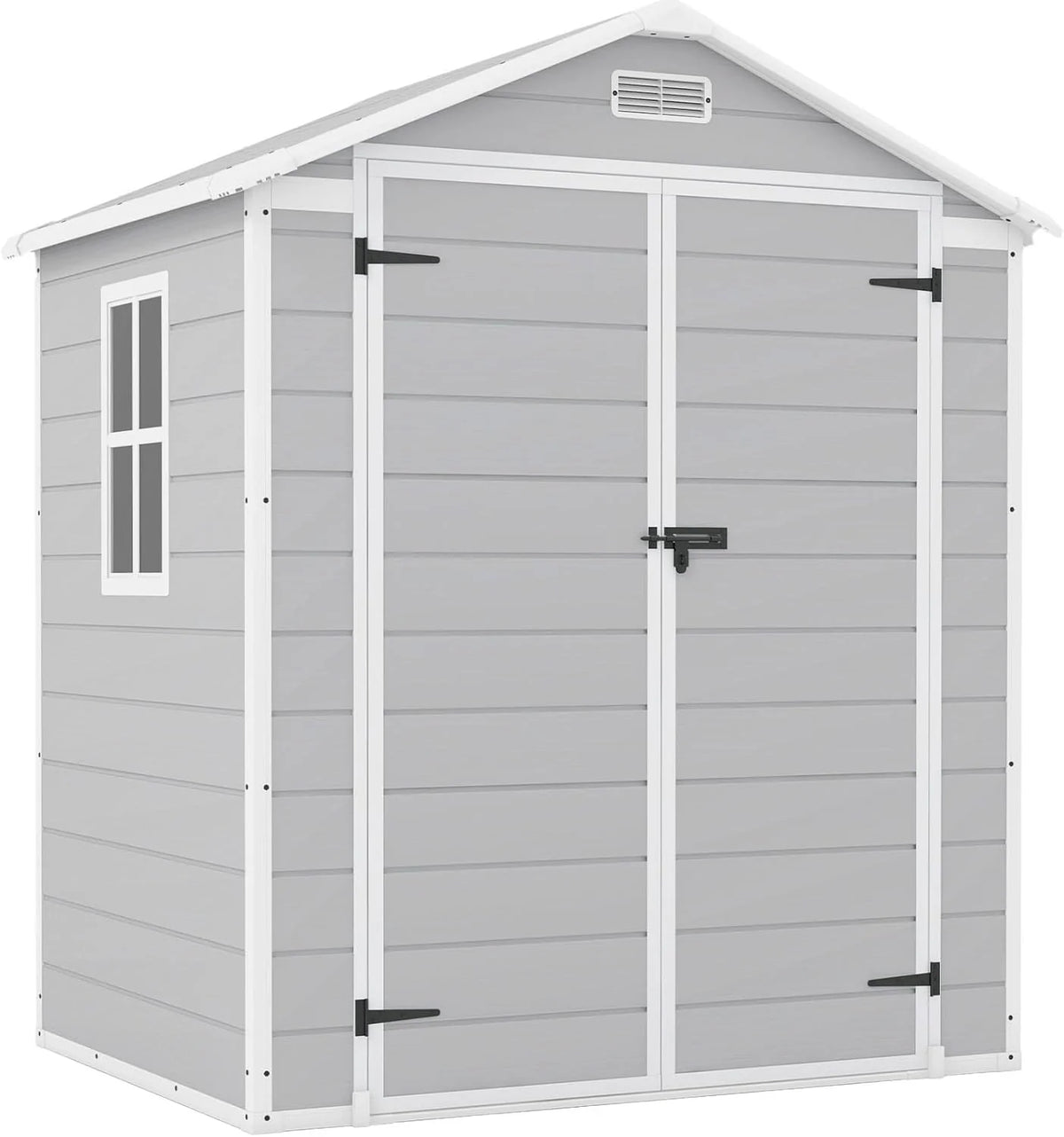 Patiowell 6x4 FT Plastic Outdoor Storage Shed with Floor, Resin Outdoor Storage Shed