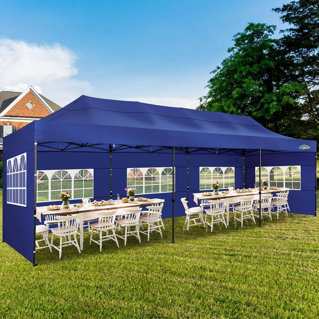 COBIZI 10x20 Heavy Duty Pop up Canopy Tent 6 sidewalls Commercial Canopy Wedding Party Tents