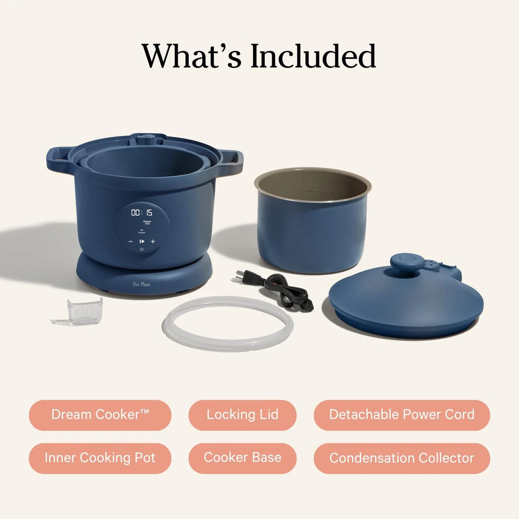 Our Place Dream Cooker | 6-quart Multicooker | 4 Versatile Modes | Pressure Cook, Slow Cook, Sear & Saute, Keep Warm | Hands-Free Steam Release | Tailored Control Panel | Steam
