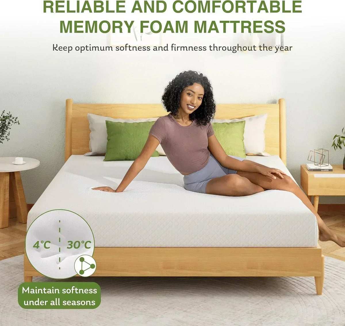 8-inch double mattress with memory foam for medium firm support