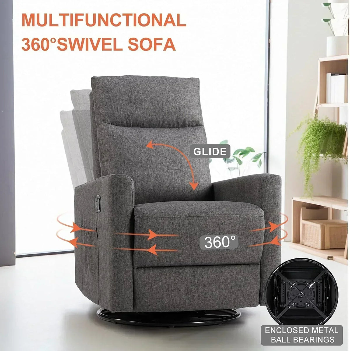 Sweetcrispy Massage Recliner Chair for Adults Adjustable Home Theater Seating