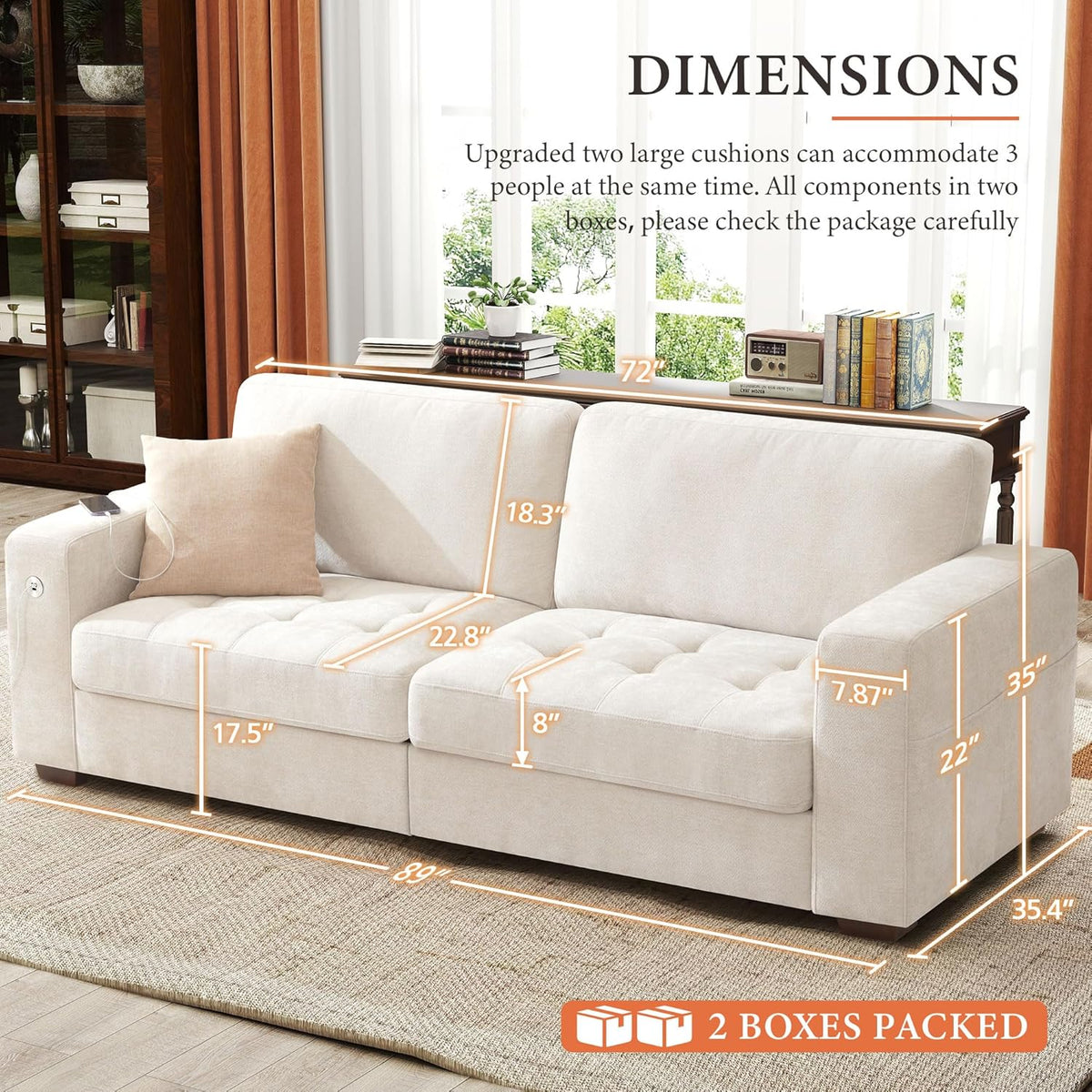 ihanherry 146-inch U-shaped modern sofa modular area cloud sofa