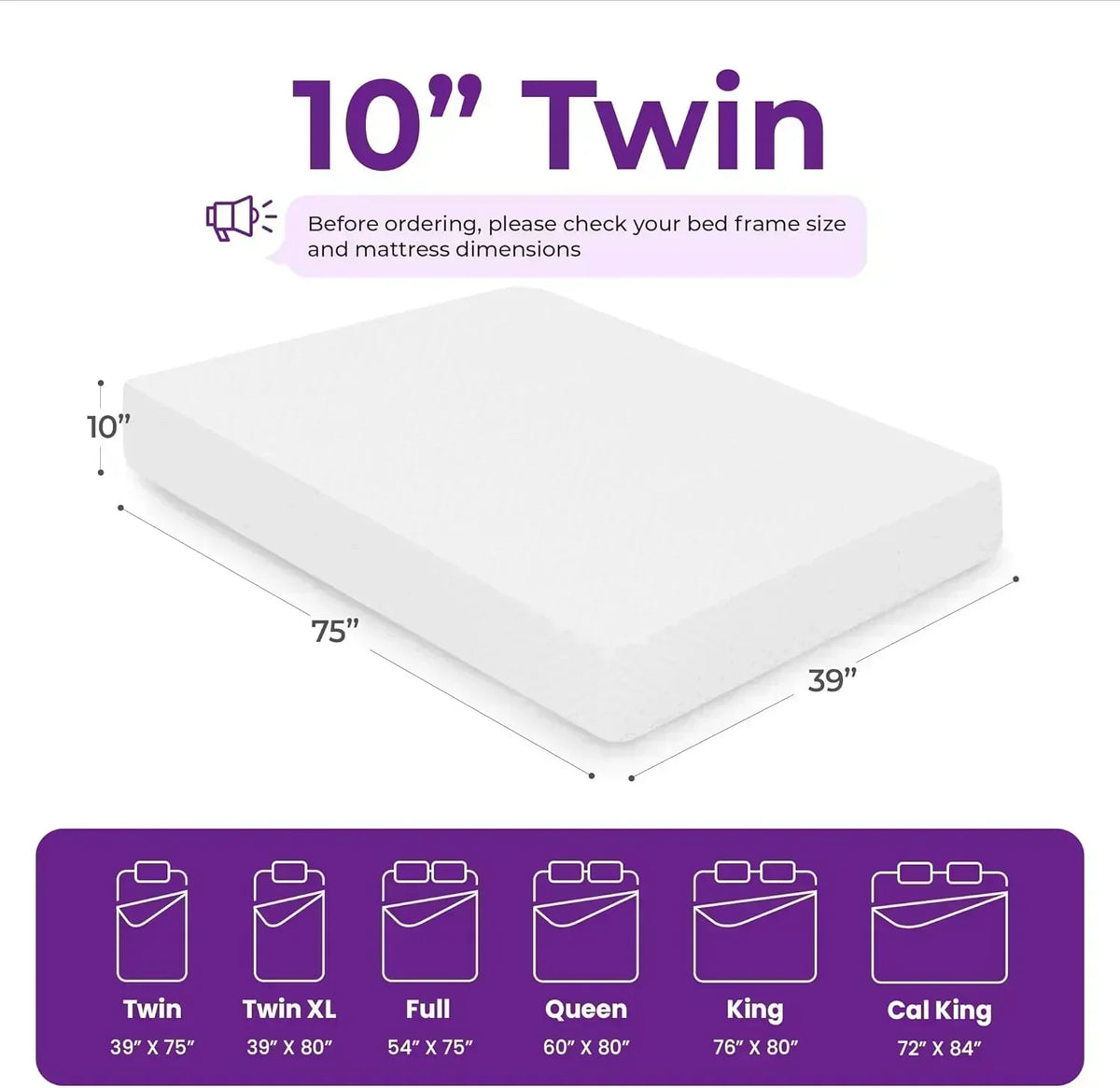 GAESTE 8-inch Fully Cooling Gel Memory Foam Mattress Mattress-in-a-Box