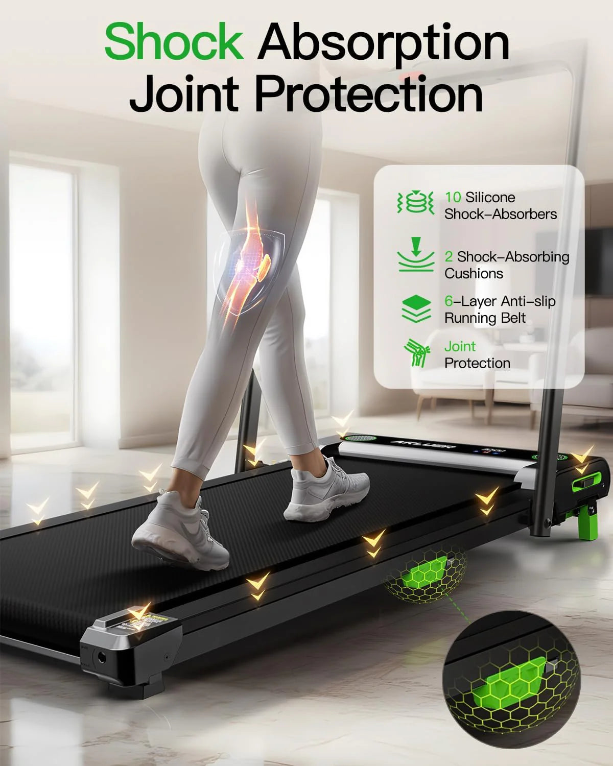 Akluer Inclined Home Treadmill 2.5 HP Small Under-Desk Treadmill with Remote Control and LED Display