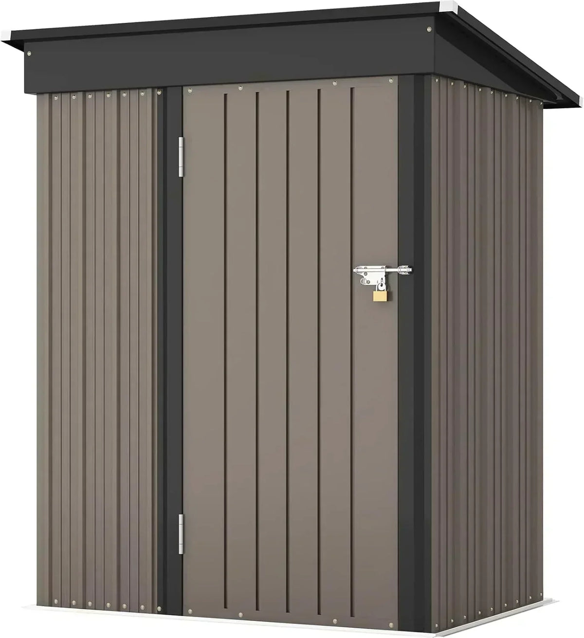 Patiowell 5x3 FT Outdoor Storage Shed Tool Shed with Sloping Roof and Lockable Door Metal Shed
