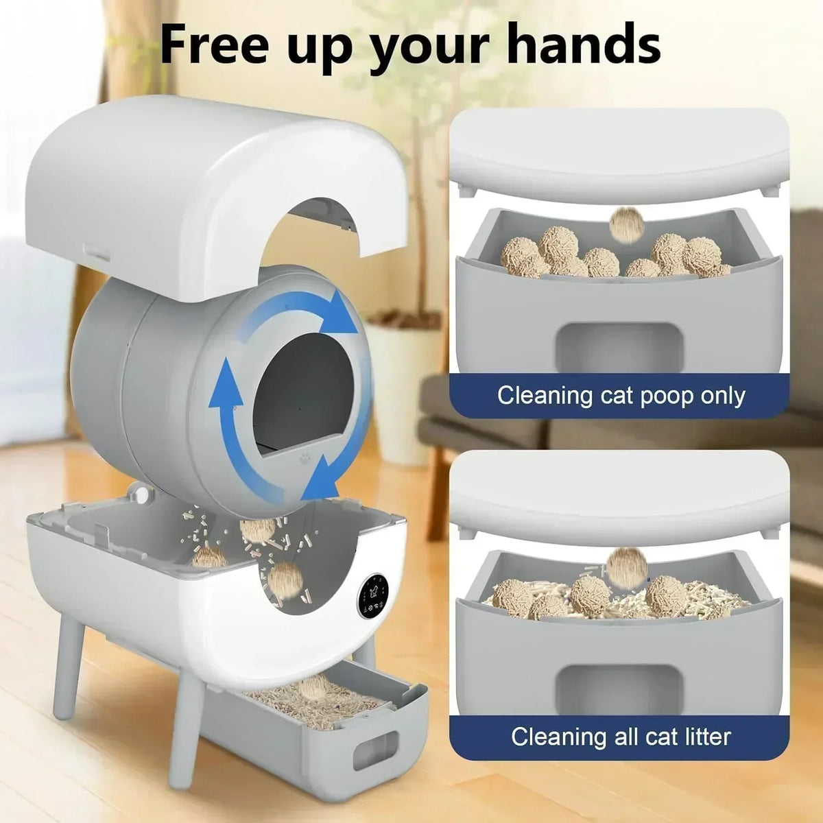 Self Cleaning Litter Box Large Capacity Automatic Cat Litter Box Self Cleaning for Cats