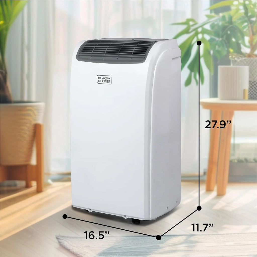 BLACK+DECKER Smart Portable Air Conditioner with Heat, 12,000 BTU Cooling, 9,000 BTU Heating for Rooms up to 550 Sq. Ft., Follow Me Remote, BPACT12HWT, White