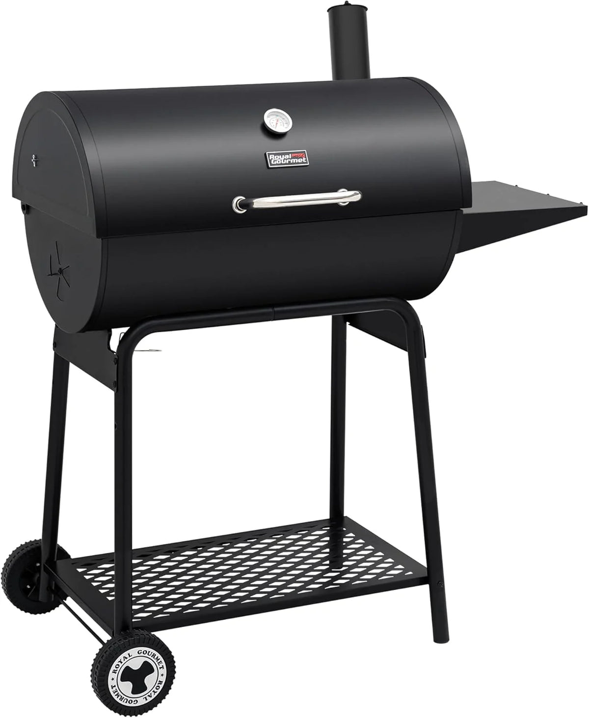 Royal Gourmet CC1830 30 Barrel Charcoal Grill with Heating Rack, Outdoor Grill, 627 Sqm