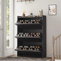 GarveeHome Shoe Cabinet with 3 Flip Drawers Wooden Shoe Organizer Cabinet Shoe Storage Hidden