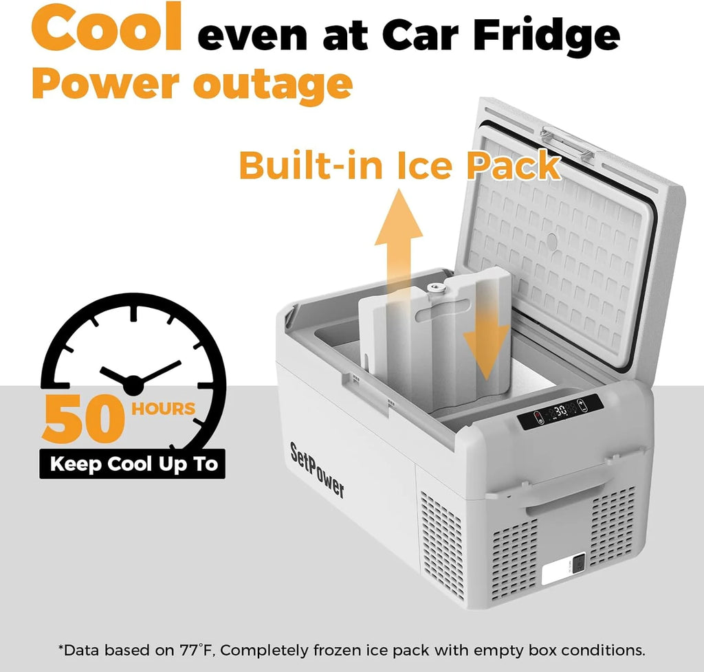 12V Refrigerator 21 Quart Portable Freezer 50 Hours Keep Cool,Electric Cooler for Vehicles Car Refrigerator 12V Portable Fridge for Car Camping Truck Van RV SUV Road Trip Travel RF20