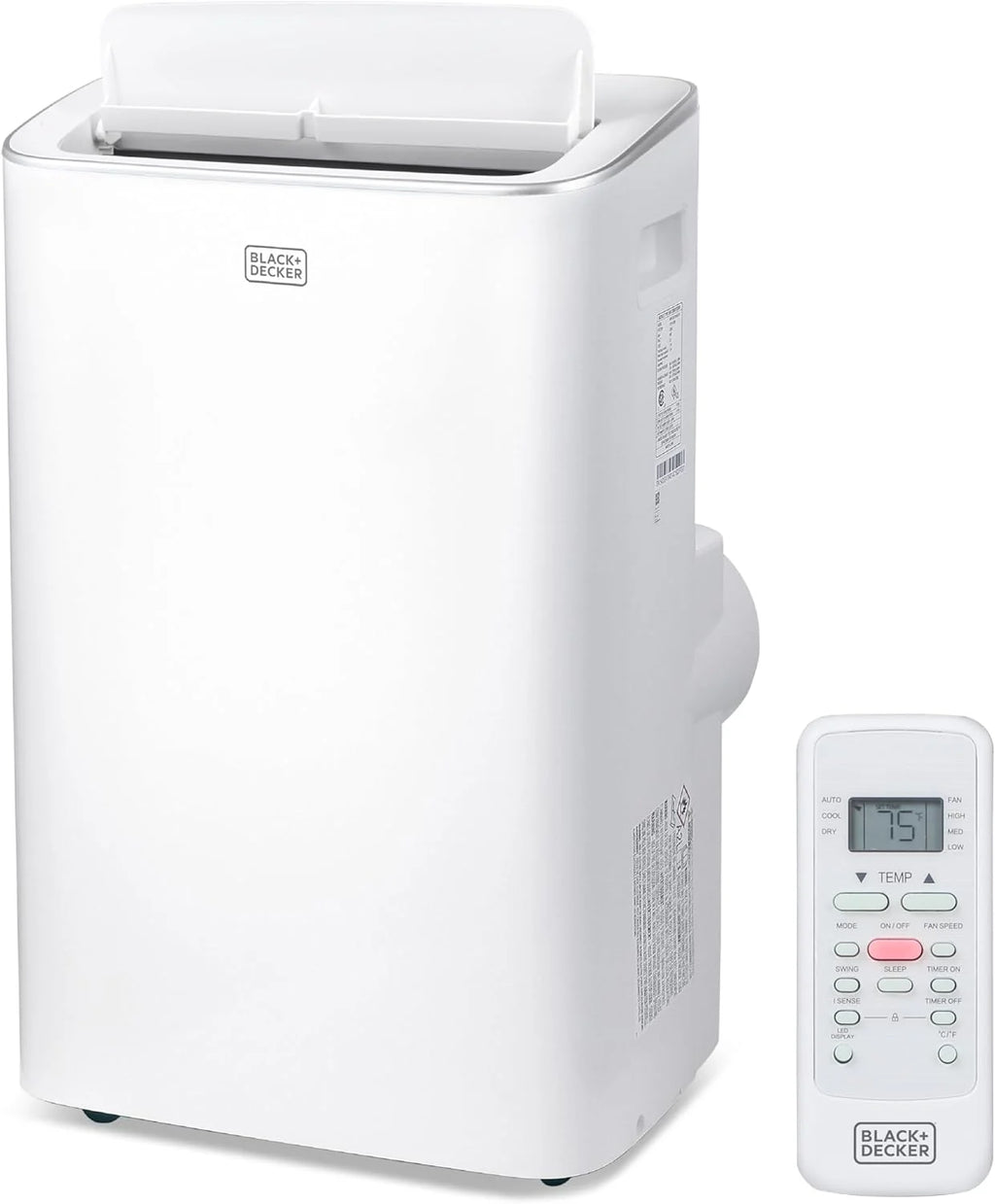 BLACK+DECKER Smart Portable Air Conditioner,12,000 BTU, for Rooms Up To 550 Sq. Ft., Portable AC with Inverter Compressor & Window Kit, BPACT08NM, White
