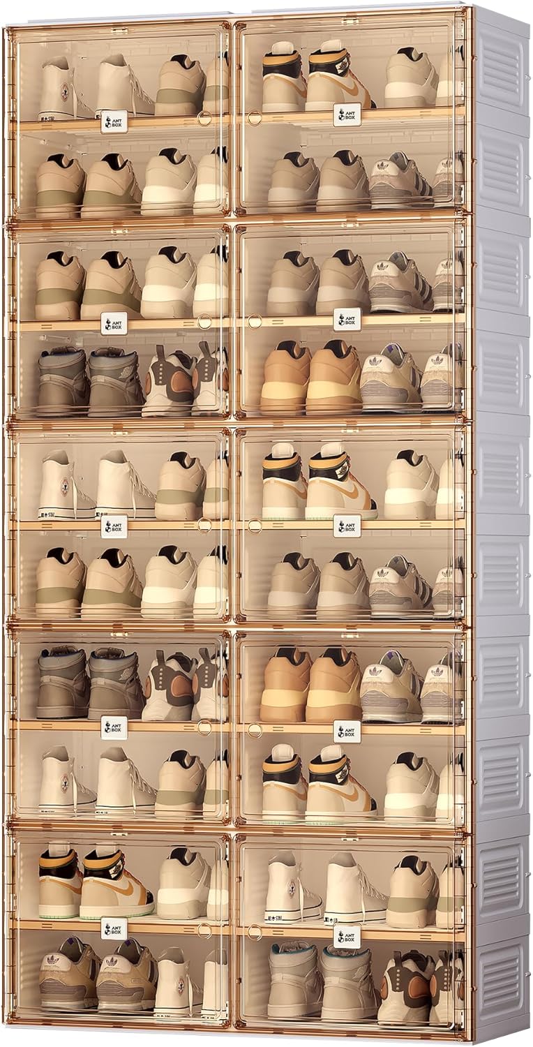 ANTBOX Portable Shoe Rack Organizer Sneaker Shoe Cabinet Plastic Storage containers Bins