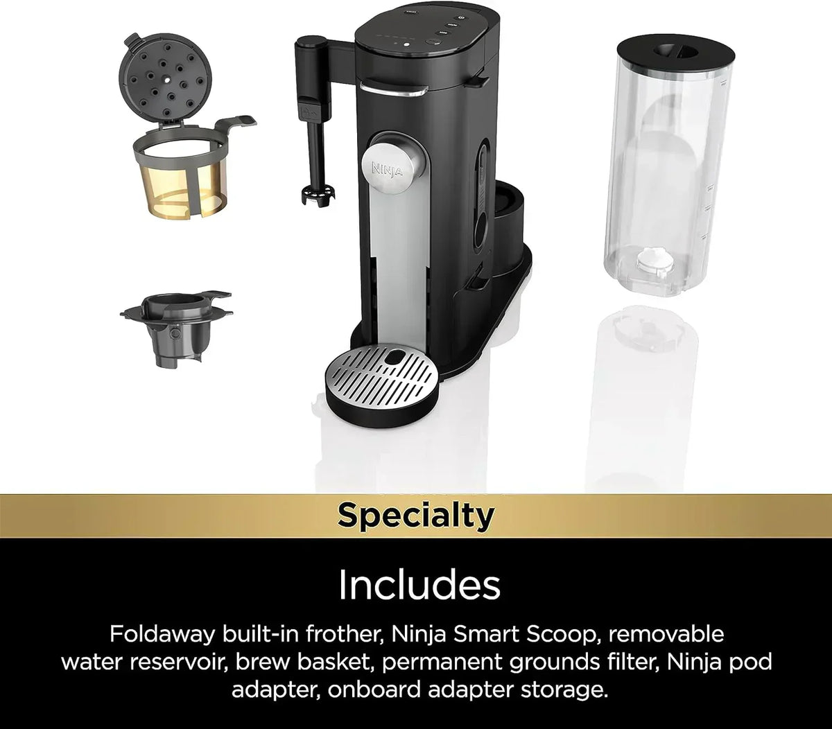 Ninja Coffee Maker Single Cup Brews with pods and grounds K-Cup compatible 4 brewing methods