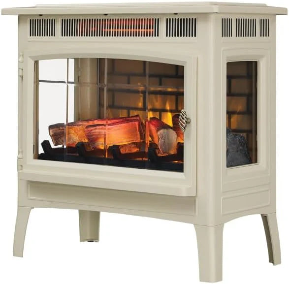 Freestanding Electric Fireplace Stove Heater with 3D Flame Effect for 1,000 Sq. Ft