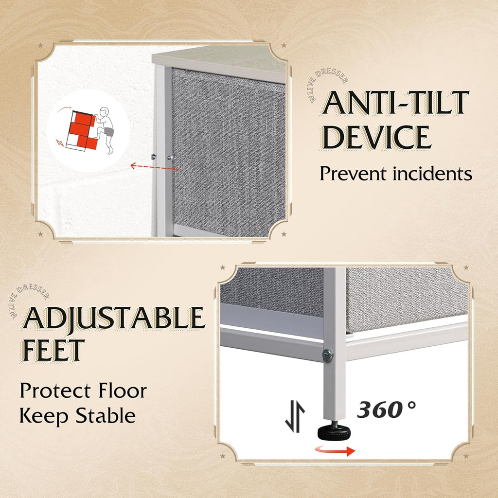 Storage Organizer Unit with 11 Fabric Bins, Storage Drawers Organizer with Steel Frame, Tall Storage Tower Organizaton