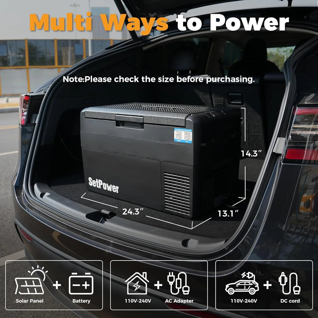 12V Refrigerator 21 Quart Portable Freezer 50 Hours Keep Cool,Electric Cooler for Vehicles Car Refrigerator 12V Portable Fridge for Car Camping Truck Van RV SUV Road Trip Travel RF20