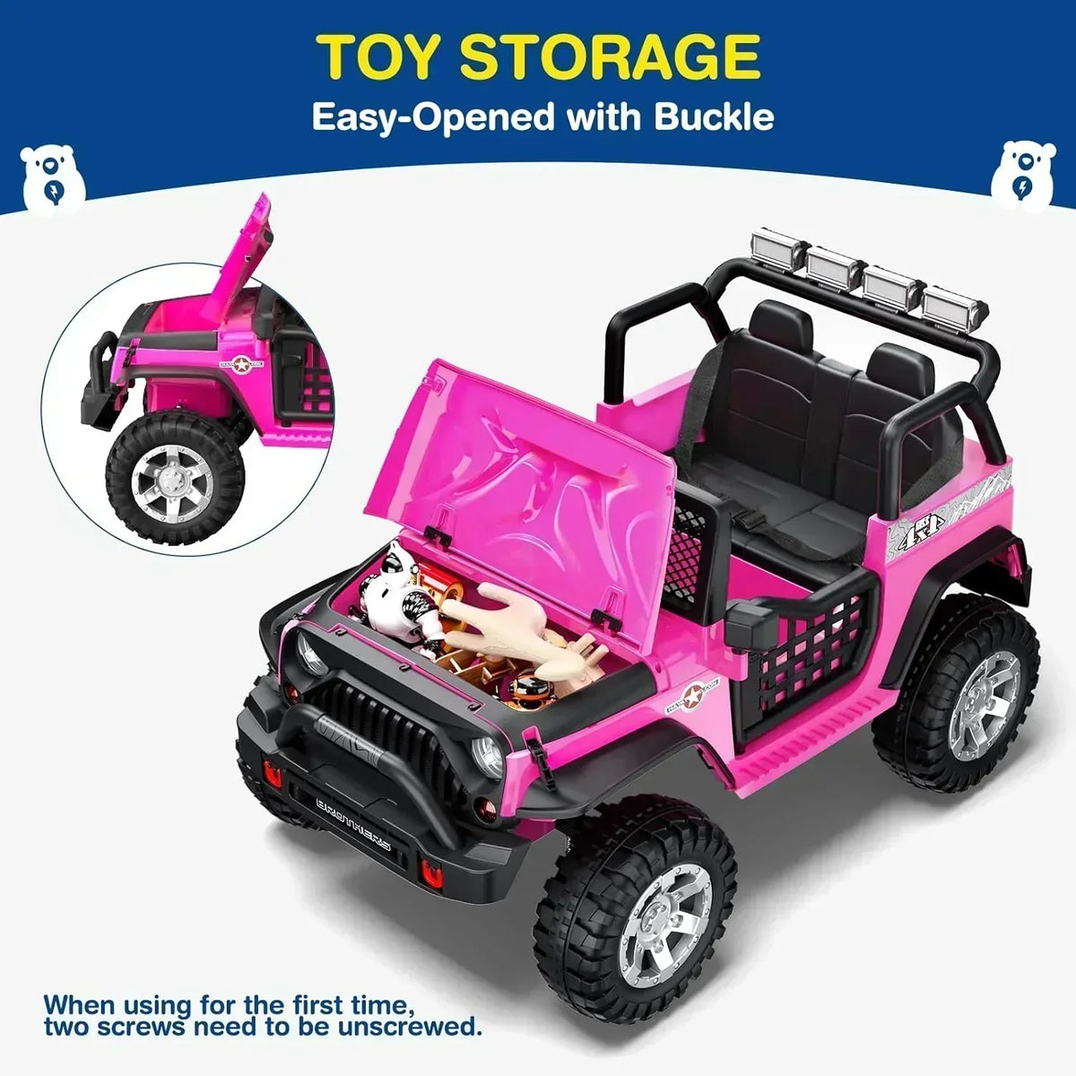 L8 Ride On Car 2 Seater 12V Kids Electric Car Remote Control 4-Wheel Suspension Bluetooth Speaker