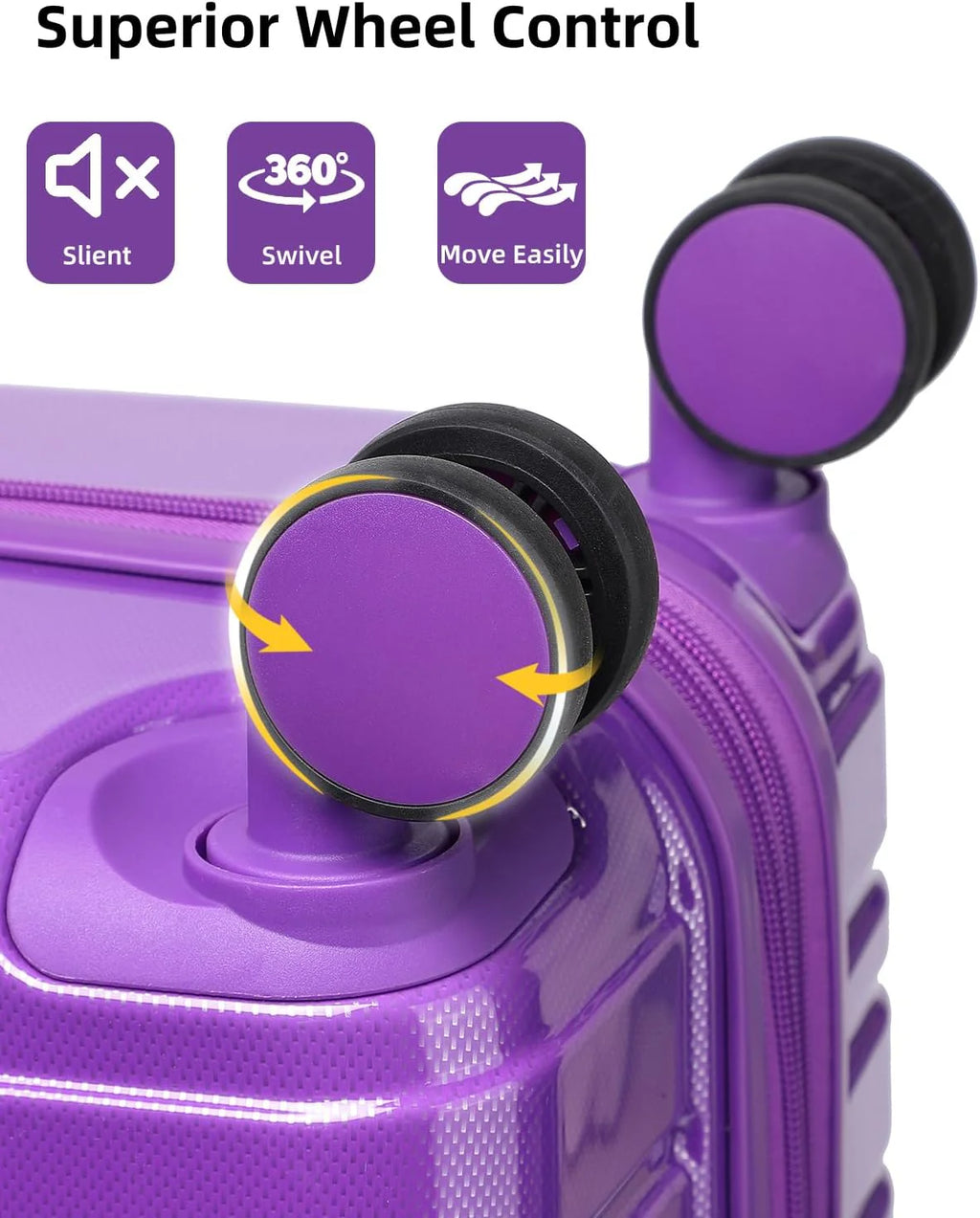 6-piece luggage set, expandable hardshell suitcase set with spinner wheels, lightweight rolling luggage set