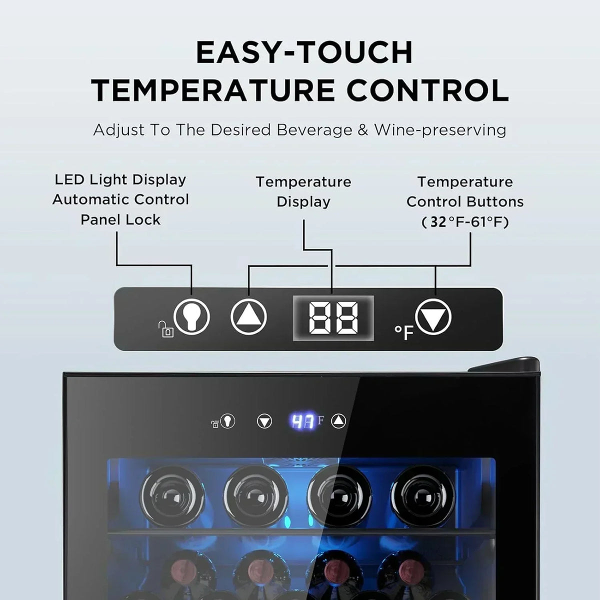 Mini Fridge 130 Can Beverage Refrigerator Cooler Drink Fridge Adjustable Temperature Control