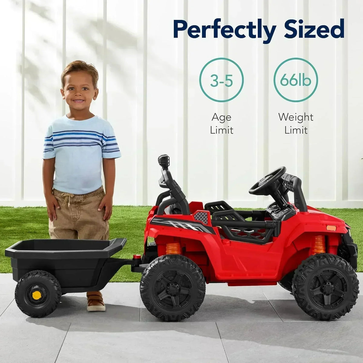 Children's black UTV electric children's car