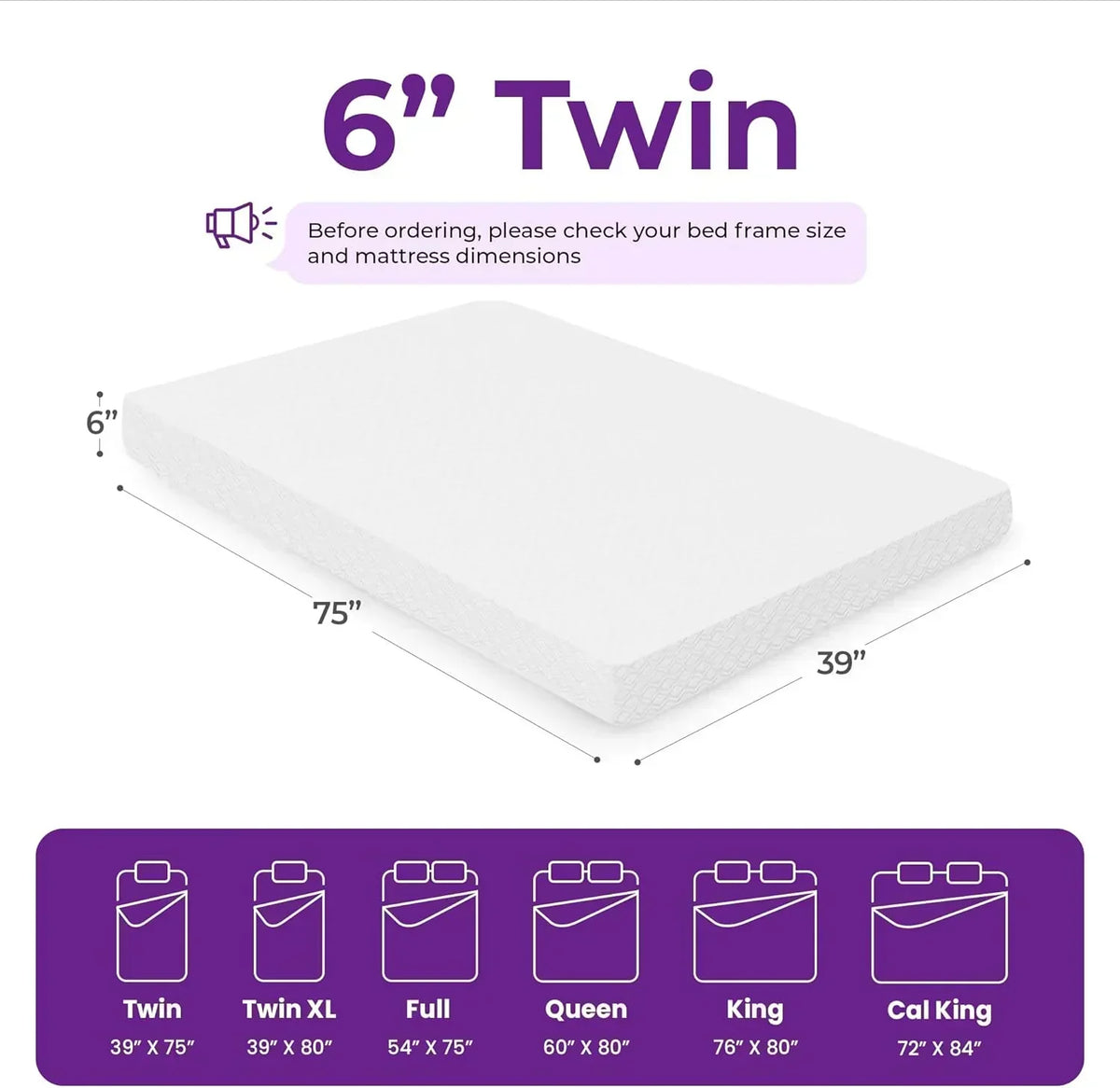 GAESTE 8-inch Fully Cooling Gel Memory Foam Mattress Mattress-in-a-Box