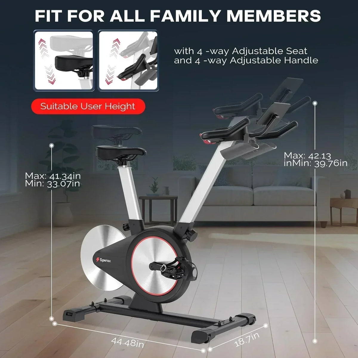 Sperax Exercise Bike Stationary Bikes Indoor Cycling Bike Spin Bike with Comfortable Seat