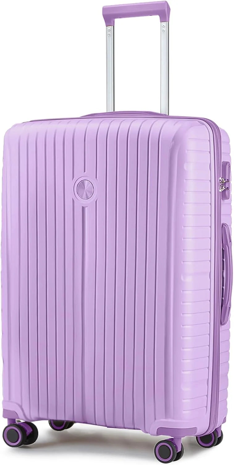 5-piece PP hardshell lightweight travel carry-on luggage set with dual spinner wheels and TSA lock