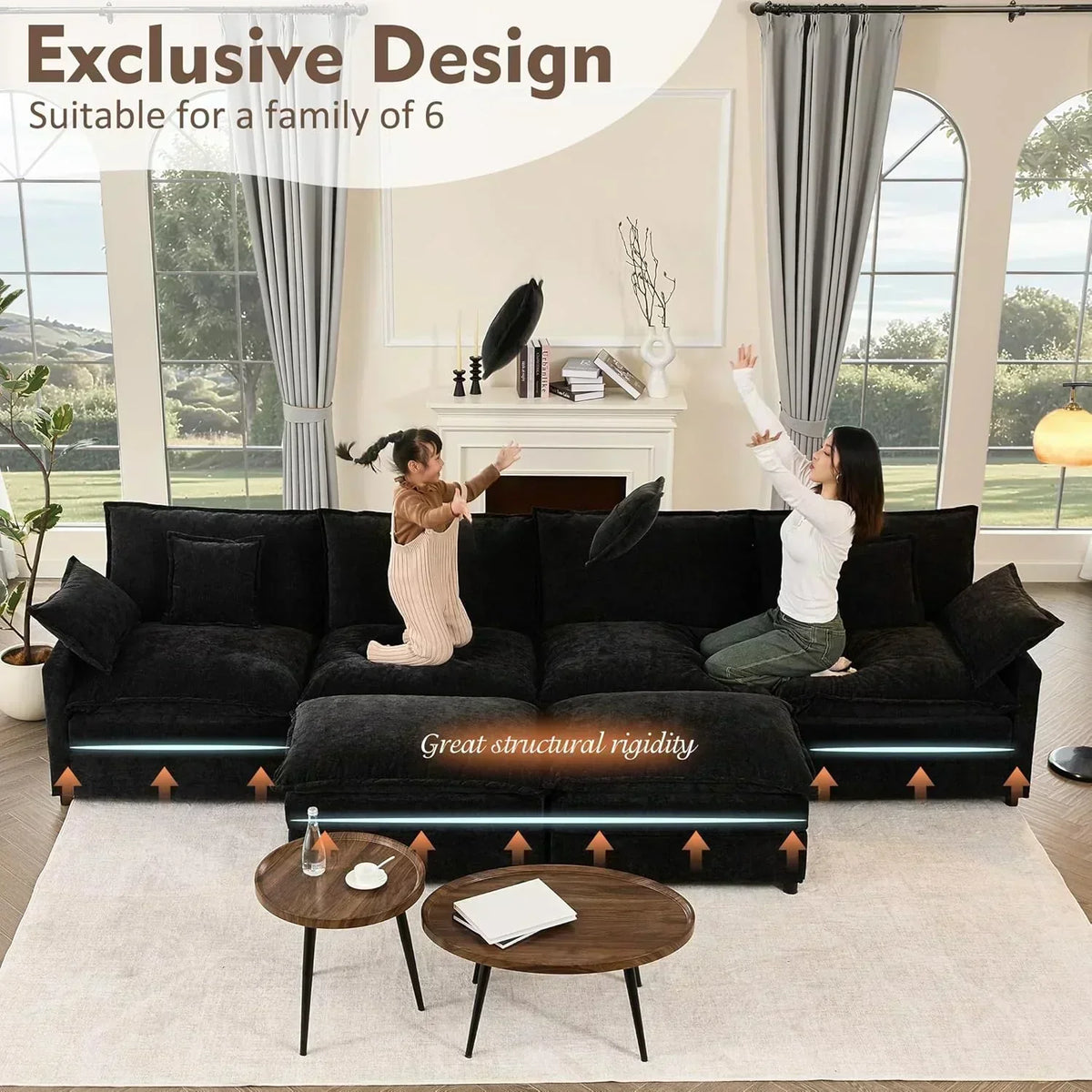108 U-shaped sofa modular sofa three-seater comfortable cloud sofa