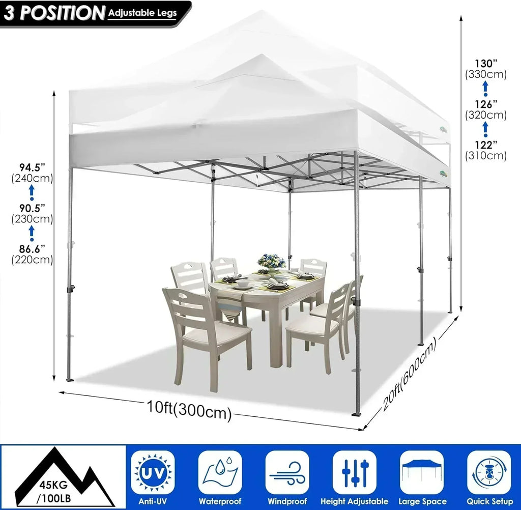 COBIZI 10x20 Heavy Duty Pop up Canopy Tent 6 sidewalls Commercial Canopy Wedding Party Tents