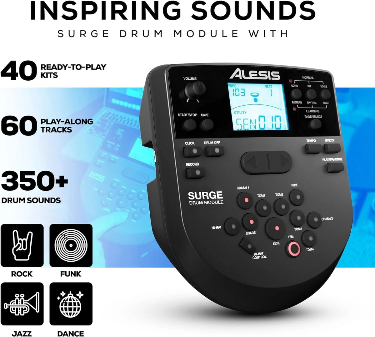 Alesis Drums Command Mesh SE Kit-Electric Drum Set USB MIDI Connection 600 Drum Sound
