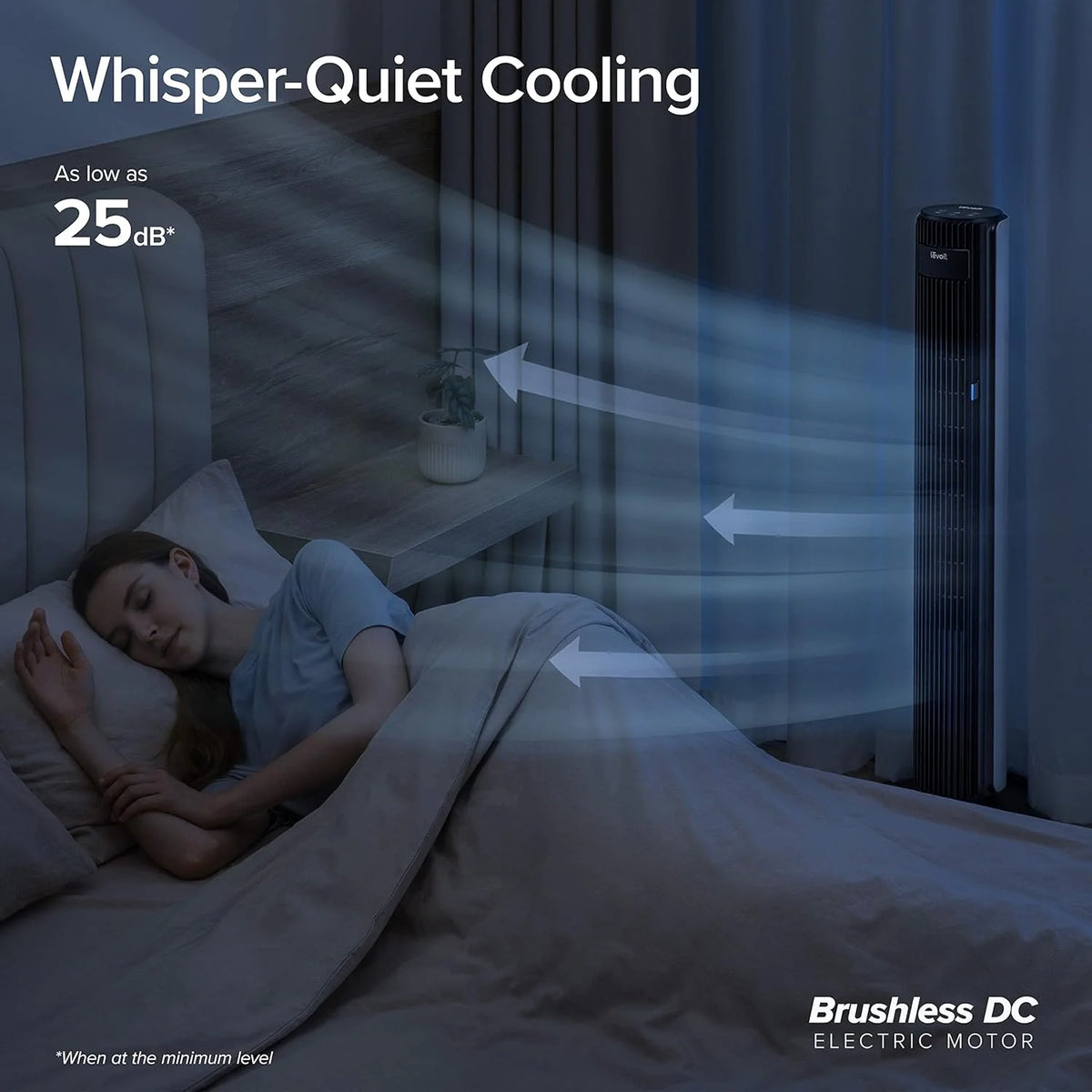 LEVOIT Tower Fan for Bedroom, Standing Fan with 28dB Quiet for Sleep, Remoter, 12H Timer, 25ft/s Velocity, 5 Speeds, 4 Modes, 90° Oscillation for Home, Office, Indoor, Bladeless 36 inch, White