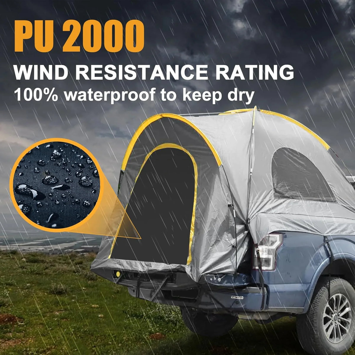 SUV Tent, 5-9 Person Rectangle Car Tent for Family, Waterproof & Windproof for Car Camping, Large Camping Tents with Storage Bag, SUV, Van, Jeep, Pickup 8FT L x 10.6FT W x 7.2FT H